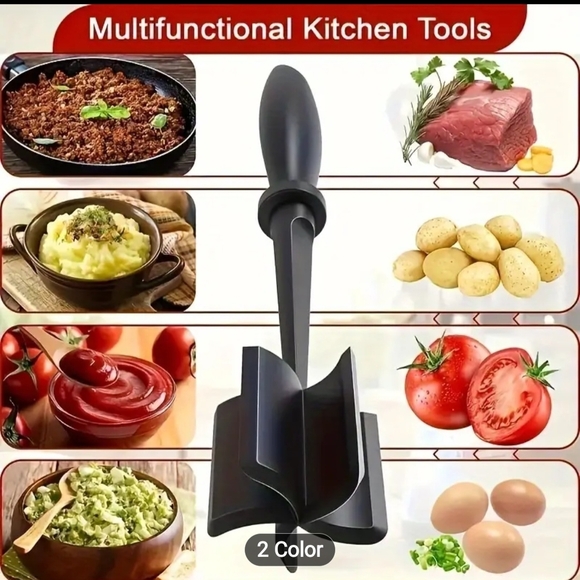 Black Meat Chopper for Home Kitchen - Picture 3 of 6
